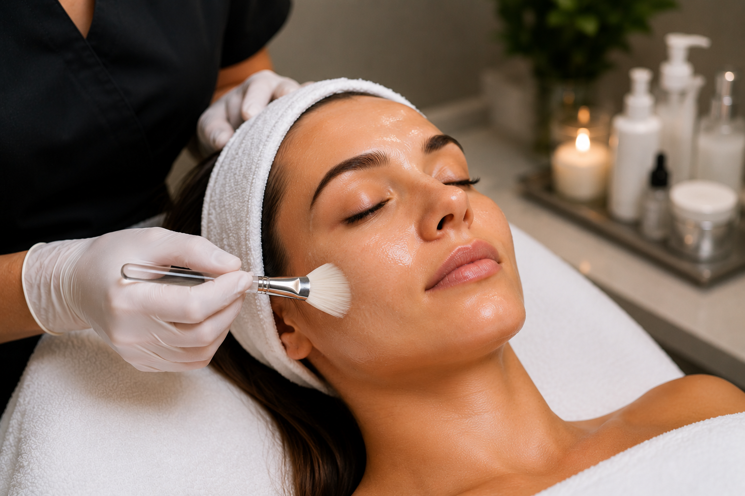 Woman receiving a professional Deep Reset Facial at MC Aesthetics in George
